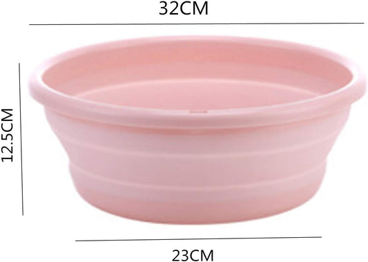 Multi-purpose Collapsible Dish Tub Bowl BPA-Free Round Lightweight Collapsible Wash Basin (Pink)