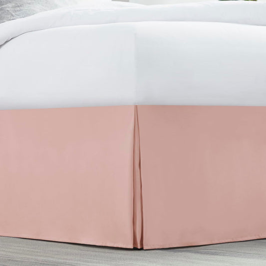 Nestl Peach Beige Bed Skirt Queen Size - Queen Bed Skirt 14 Inch Drop - Brushed Microfiber Bed Skirts - Hotel Quality Pleated Bed Skirt - Shrinkage & Fade Resistant