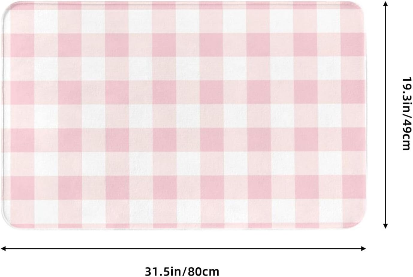 Pink Checkboard A Print Bathroom Rugs 30x20 Inch, Non-Slip Absorbent Bath Mat Rugs, Machine Washable Shower Rug Bath Mats for Bathroom