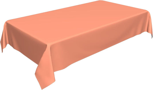 Solid Color Peach Modern Elegant Simple Rectangle Tablecloths Washable Oblong Table Cloths for Kitchen & Table Linens Holiday Party Dinner Decor, 60" x 90"