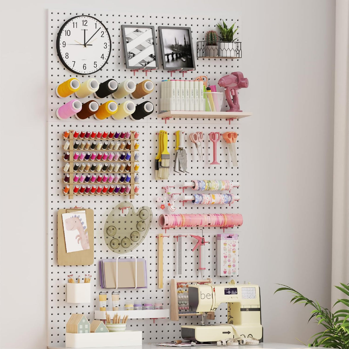 50 Pack 4 Inch Pink Pegboard Hooks with Rubber Tips