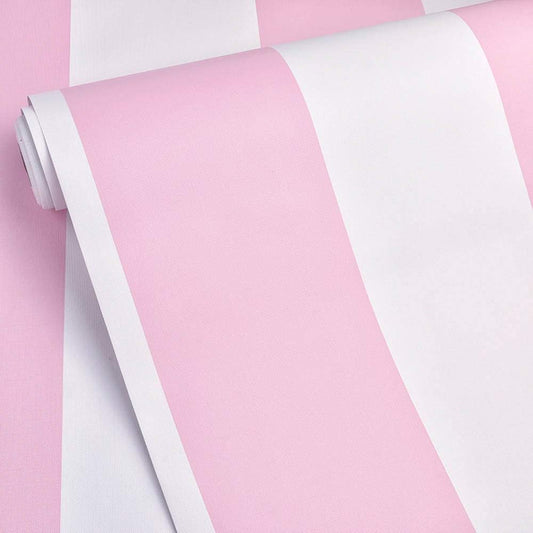 AINITAOCOM Self Adhesive Vinyl Pink and White Stripe Peel and Stick Wallpaper Shelf Liner for Walls Nursery Girls Bedroom Cabinets Dresser Drawer Furniture Decal Removable Waterproof 17.7x117 Inches