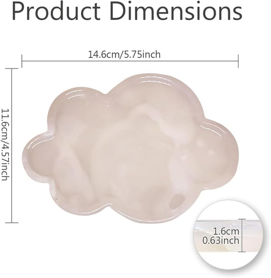 Natural Marble Tray Cloud Shape Vanity Trays, Jewelry Trays Holder Dish for Bathroom Countertop Home Decor Gift Pink