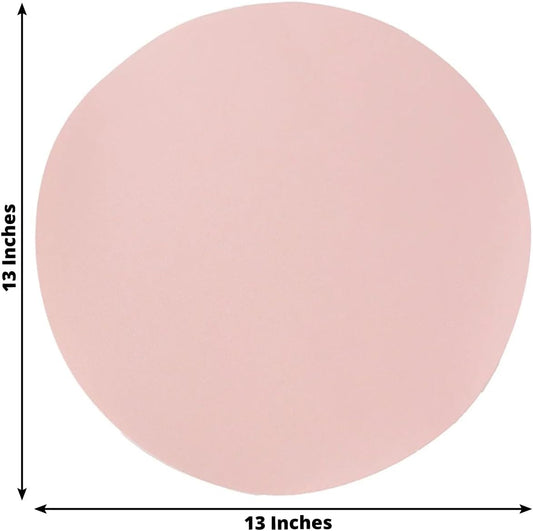 50 Pack 13 Inch Round Pink Paper Placemats – Elegant Disposable Lace Cut Table Mats for Wedding Reception Banquet Party Catering Events