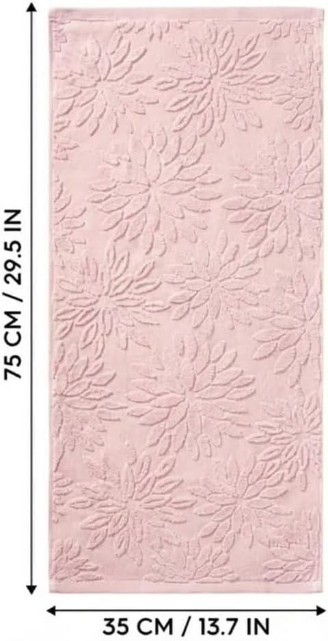 Artoid Mode 2 Pcs Pink 3D Dahlia Floral Jacquard Hand Towels for Bathroom, 100% Cotton Soft Absorbent Bathroom Decor Towels, 13.7 x 29.5 Inch