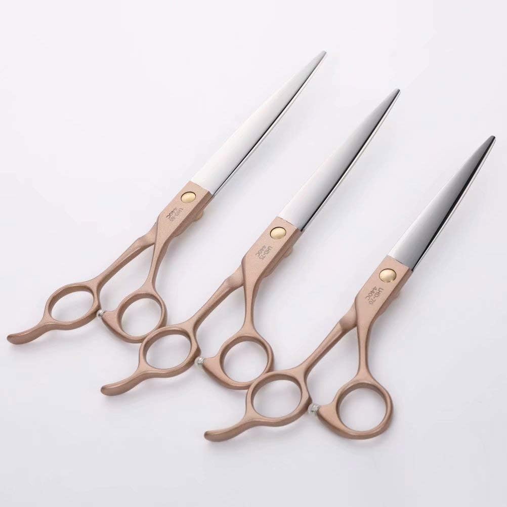 8'' Dog Straight Scissors for Grooming 440C Stainless Steel Rose Gold Professional Pet Trimming Scissors Sharp Blades Cutting for Dogs and Cats Shears