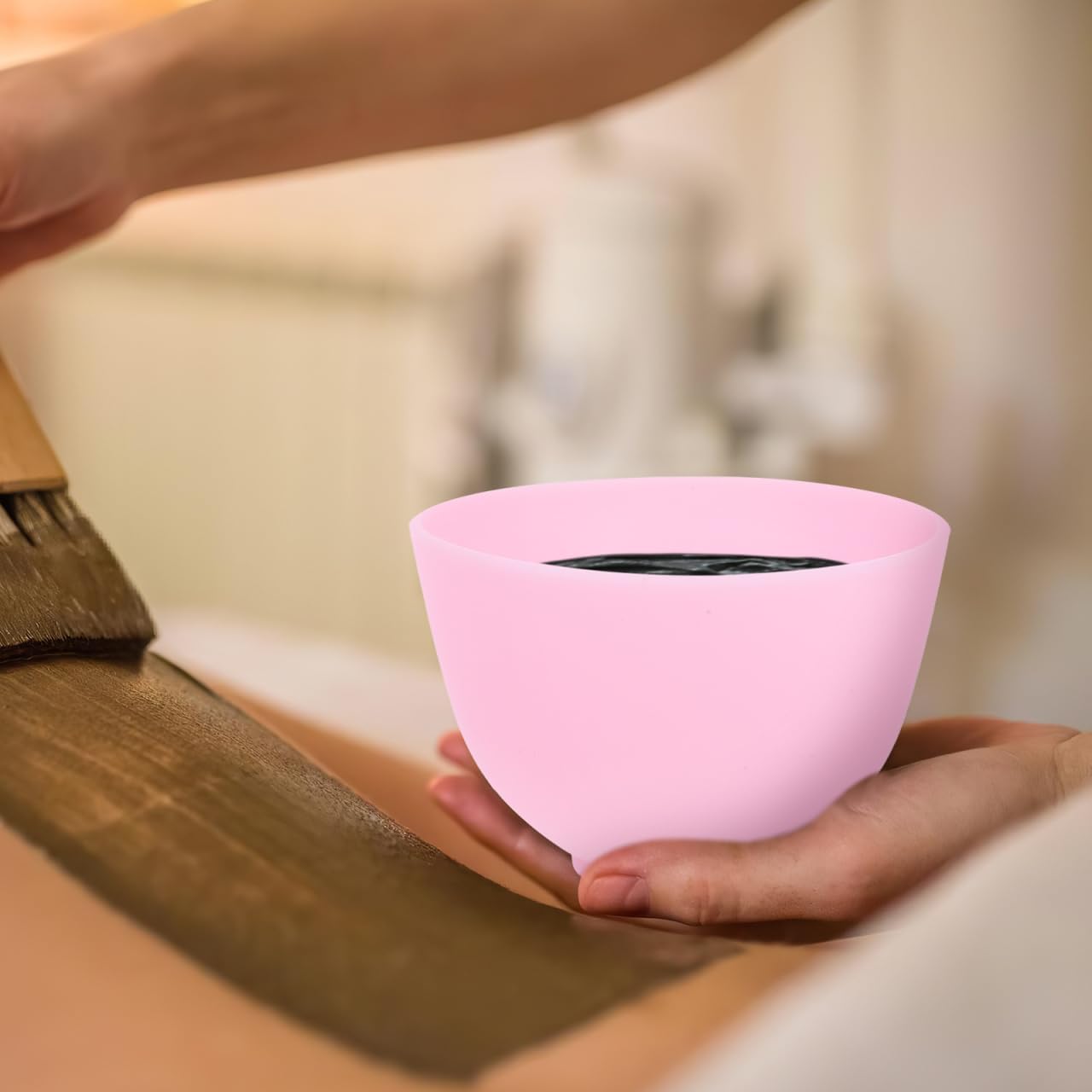 FOMIYES Silicone Facial Mask Mixing Bowl Pink Medium Size 4 Inch Lightweight Easy Clean Diy Skincare Tool for Home Spa and Travel