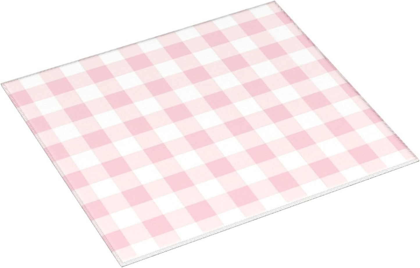 Pink Checkboard Print Microfiber Dish Drying Mat for Kitchen Counter 16x18 in Super Absorbent Drying Pad for Countertops, Sinks, Draining Racks with Hanging