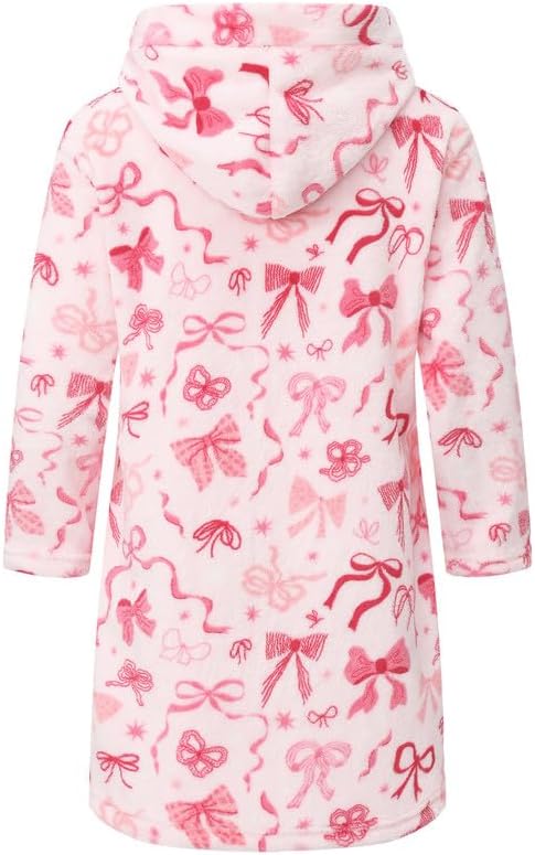 Kid Fleece Hooded Robes Girls Bathrobes Boys Soft Plush Sleepwear Toddler Fuzzy Pajamas