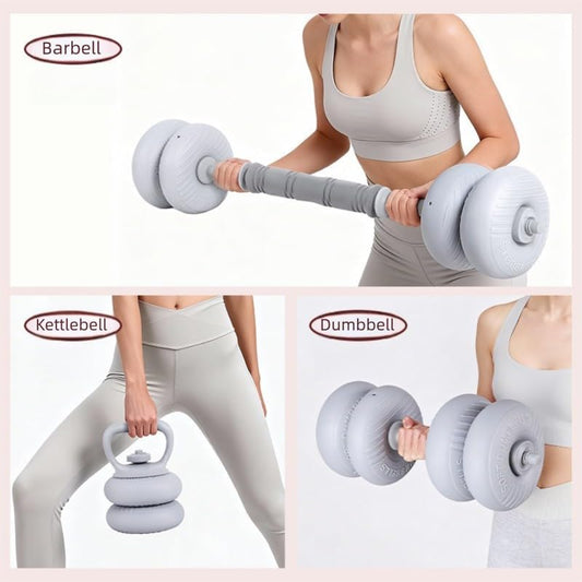 3-in-1 Adjustable Dumbbell Set 13/18/22/35LB - Soft Shell Weight Set Converts to Barbell & Kettlebell with Connector, All-in-1 Home Gym Strength Training Equipment for Men & Women