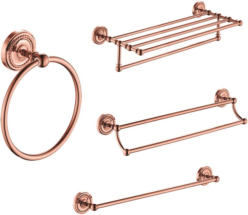 Wall-Mounted Copper Bathroom Towel Ring, Modern Bath Accessories Towel Ring (Rose Gold)