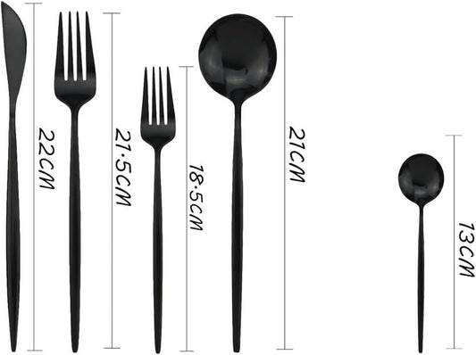 5/20/30/40/50/60pcs Pink Gold Stainless Steel Cutlery Set Portuguese Matte Cutlery Tea Spoon(Pink Gold,1Set-5Pcs)