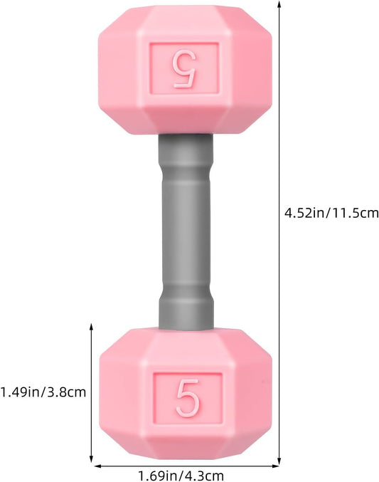 VOSAREA 2pcs Mini Silicone Dumbbells for Kids Toddler Hand Weights Set Children Home Gym Exercise Kindergarten Workout Toys Pink