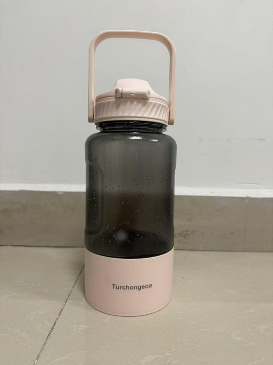 50oz Dog Water Bottle with Handle - Portable Pet & Human Water Dispenser for Hiking, Camping, Travel - Leakproof, BPA-Free, Outdoor Puppy Essential for Walking, Park, Beach (Pink)