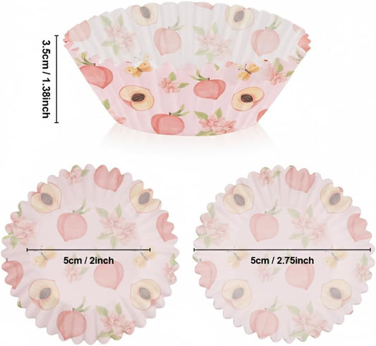 Cupcake Liners,100 pcs Muffin Liners,Cupcake Wrappers,Paper Cupcake Liners,Peach Paper Muffin Cupcake Liners,Muffin Baking Cups,Paper Baking Cups,Cupcake Papers,Standard Size 2x1.25inch