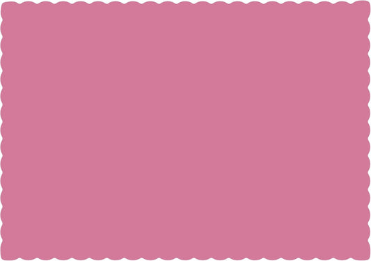 Paper Placemats - Disposable - Scalloped Edge (100, Pink)