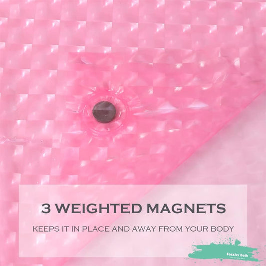 Blush Pink 3D Crystal Plastic Shower Curtain Liner, 72x72 Inch Thin Lightweight Plastic Bathroom Shower Showroom Inner Curtain with Rustproof Metal Grommet Holes and Weighted Magnets