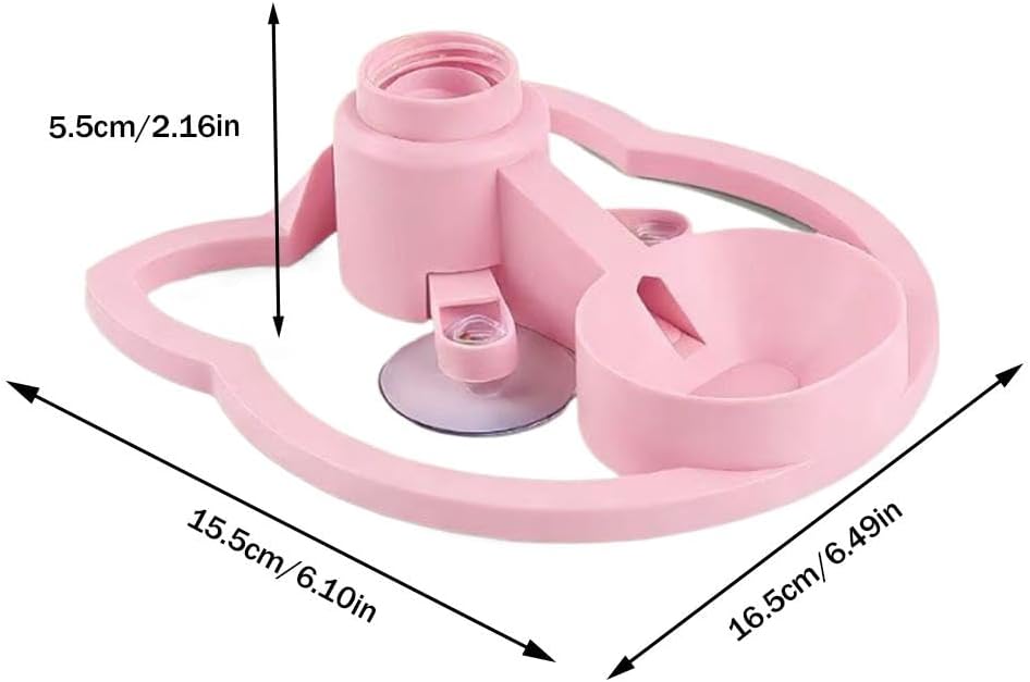 Cat Water Fountain Stand, Automatic Anti-Tipping Cat Water Bowl Kitten Waterbottle Basin Stand Pet WaterDispenser Station Fountain Rack for Indoor Cats, Puppy, Small Dogs Kitten Breed Balcony (Pink)