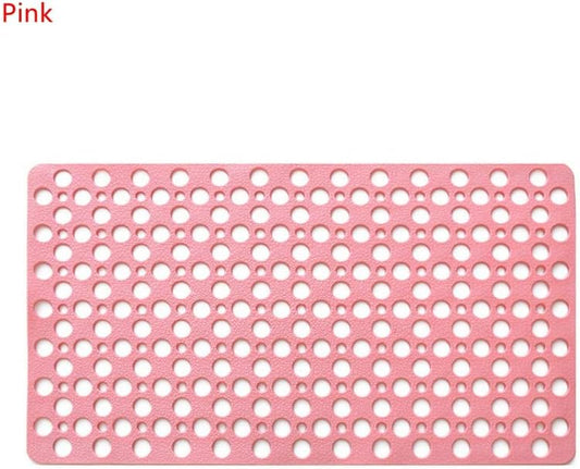 VIGAN Bathroom Mat TPE Shower Non Slip Foot Pad Toilet Waterproof and Anti Falling Floor Mats Suction Pad Shower Mat Foot Pad (75CMX43CM, Pink)