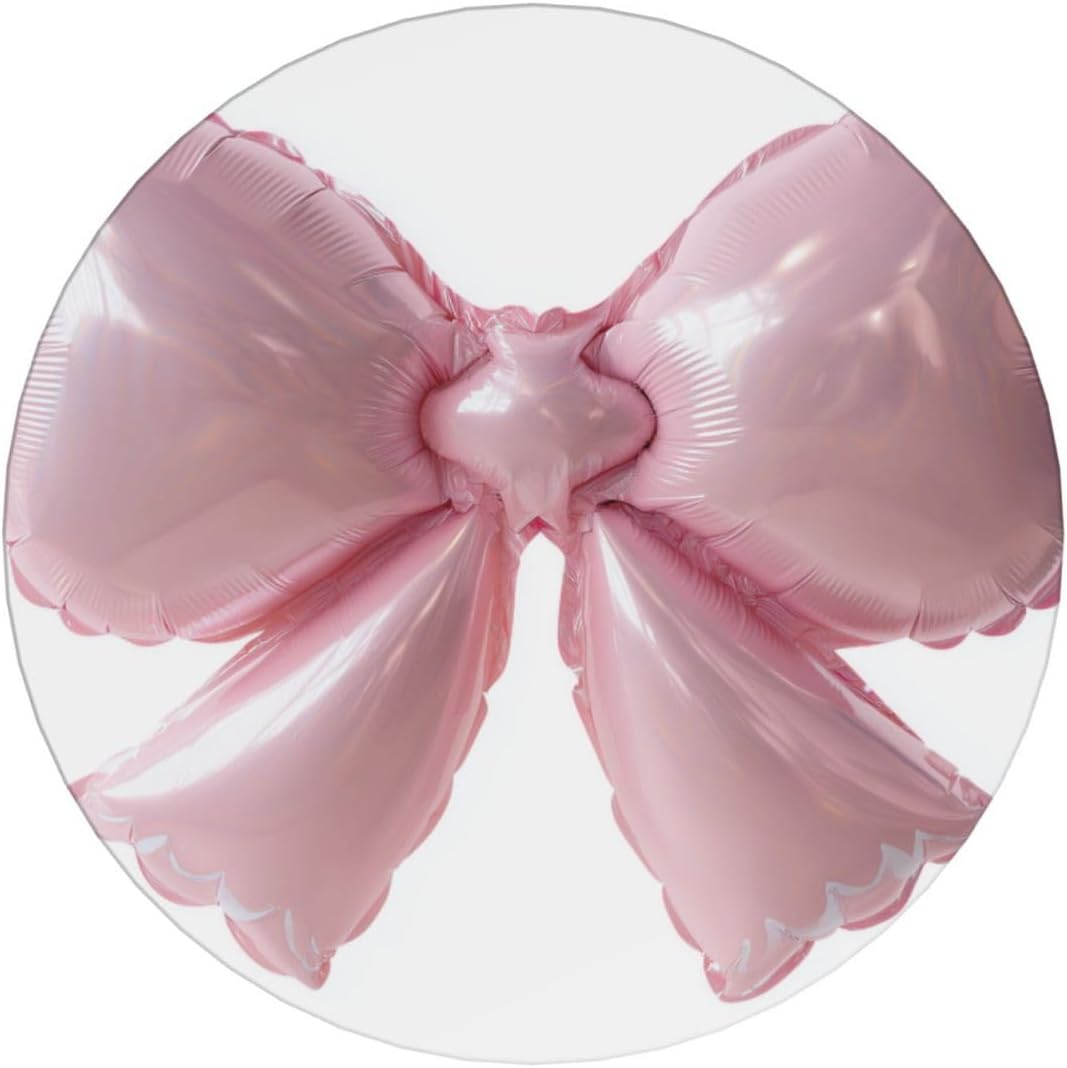 Light Pink Bow Balloon Ceramic Coasters with Holder Set of 6 Coffee Cup Drink Coasters