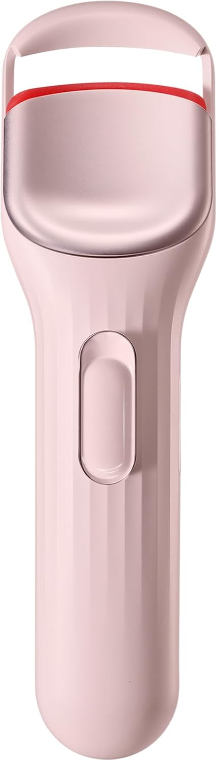 HEBECA Heated Eyelash Curler Professional - Eye Lashes Curler with Innovative Heating Silicone, Electric Eyelashes Curler with 600mAh Rechargeable Battery EC4001 (Pink)