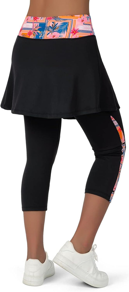 ANIVIVO Skirted Legging for Women, Yoga Legging with Skirts &Women Tennis Leggings Clothes Pockets