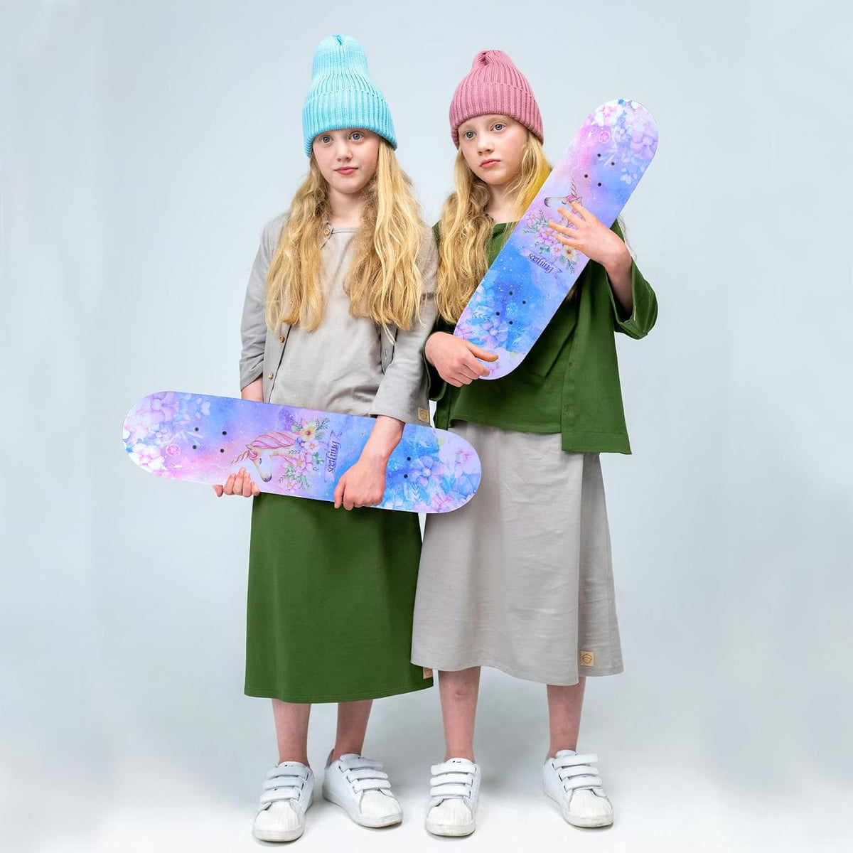 Skateboards for Beginners Kids Boys Girls and Adults,31''x8'', 7-Layer Maple, Double Kick Concave, Fascinating Cool, Solid&Durable
