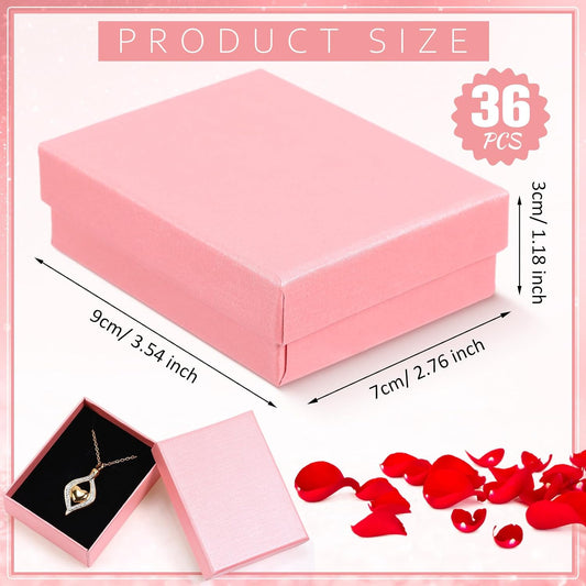 36 Pcs Jewelry Gift Boxes Cardboard Jewelry Boxes, Pink