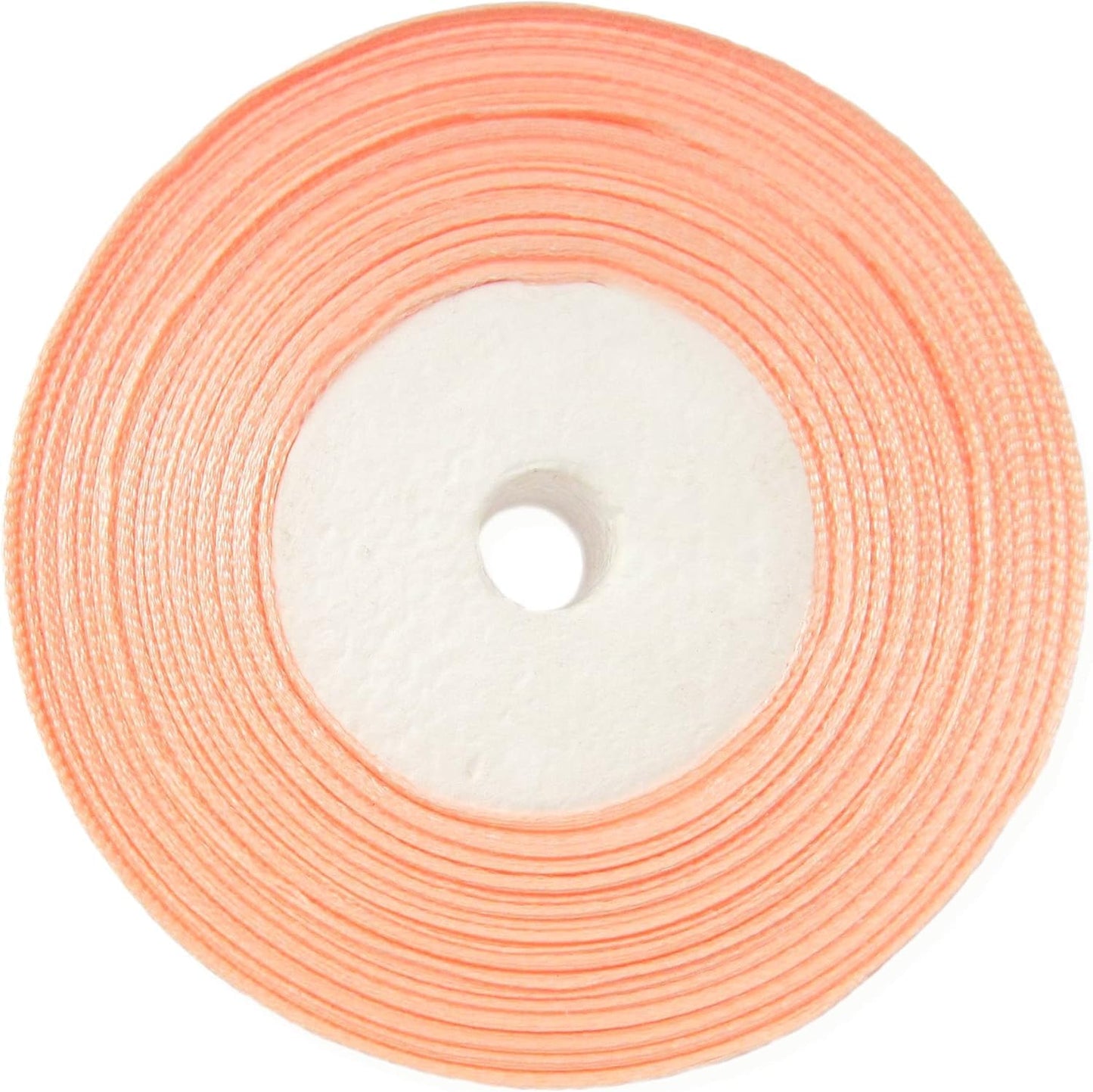 Light Peach Satin Ribbon 1 inch Double Faced 25 Yards Satin Solid Roll for Gift Wrapping Hair Bows Wedding Halloween Christmas Party Decoration Balloons Wreath Craft Sewing Invitation Cards Bouquets