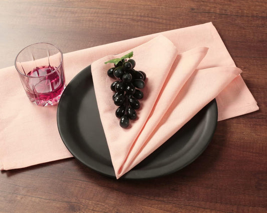 Cloth Napkins Set of 12 Cotton Linen18x18 in Washable Napkins Cloth - Soft Durable Easter - Ideal for Hotel Farmhouse Party Wedding Dinner Spring Everyday Use Peach