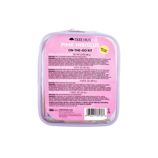 Pink Hibiscus Everything Shower Gift Set, 4 Piece Kit, Travel Size