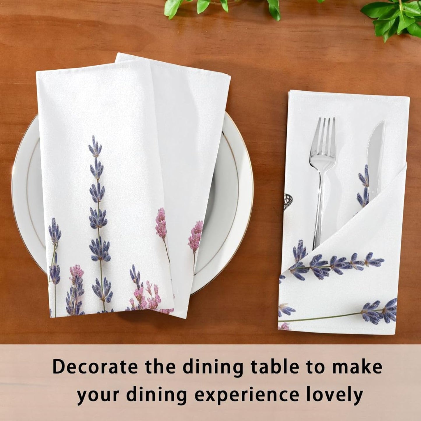 Blueangle Pink Wild Flowers Cloth Napkins, Set of 1,20x20 Inch Heavy Duty Fabric for Holiday Parties & Dinner Table Decor(11)