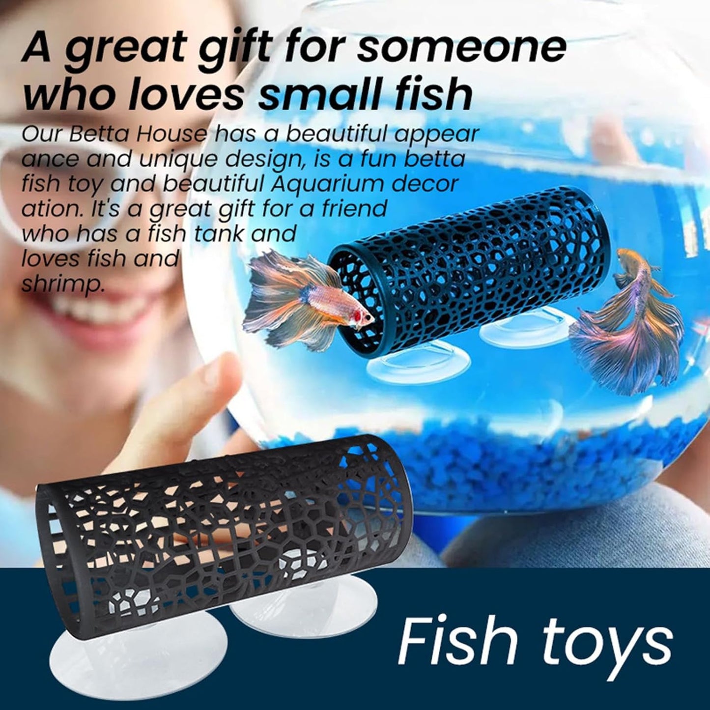 Vibrant Pink Betta Fish Tunnel Cave - Decorative Hollow-Out Aquarium Hideout Ornament for Freshwater Fish Tanks, Perfect for Betta Fish to Play, Explore and Rest in Stylish Aquatic Decor