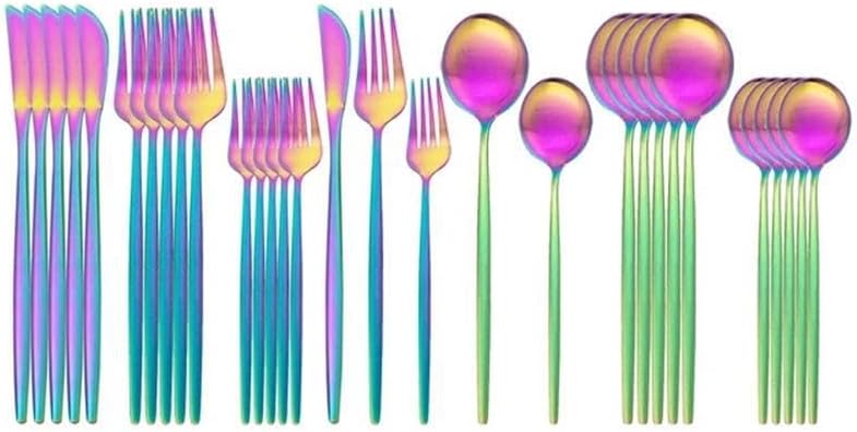 5/20/30/40/50/60 Piece Pink Silver Stainless Steel Flatware Set, Portuguese Matte Cutlery Tea Spoon(Pink Silver,1Set-5Pcs)