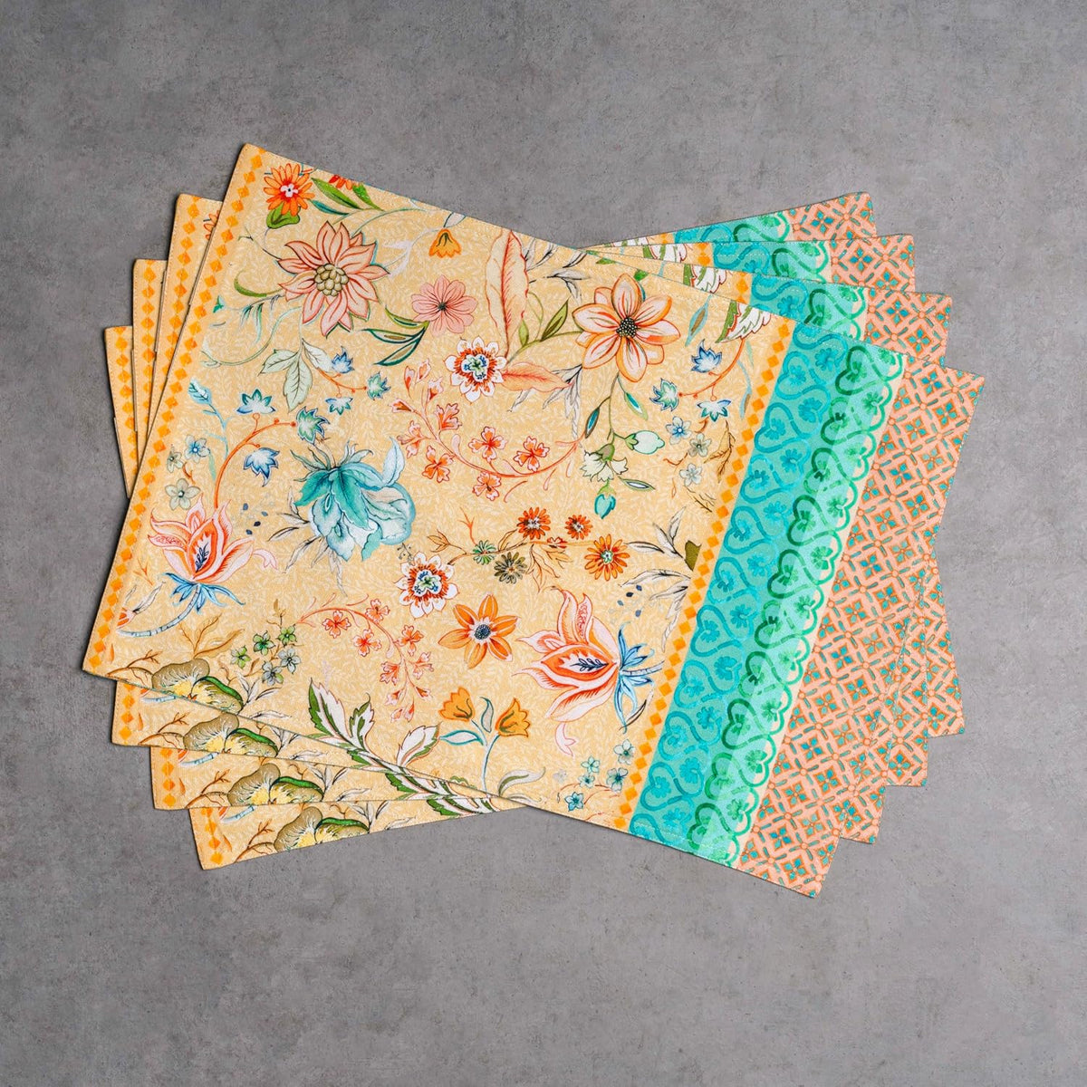 Placemats Set of 4 Reusable 100% Cotton (13"x19")