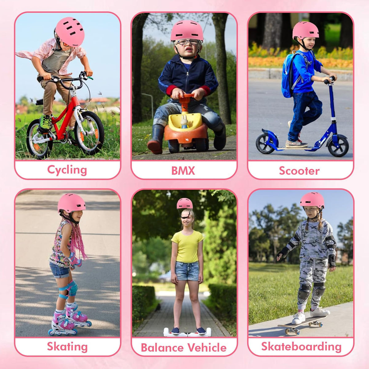Adjustable Kids Bike Helmet for Boys Girls Youth, Kids Protective Helmets for Multi-Sports Skateboard Scooter Bicycle Cycling Skating
