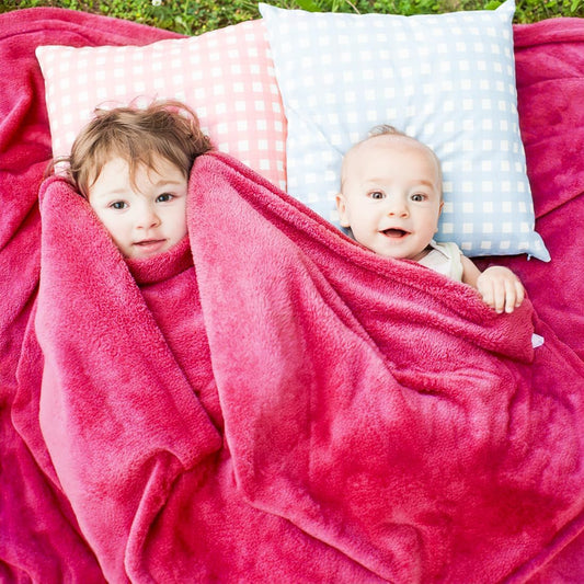 Fleece Hot Pink Throw , Soft Pink for Couch Bed 50x70 in