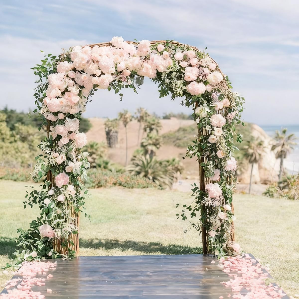 Artificial Flowers 20pcs Artificial Hydrangea Flowers Silk Hydrangea Heads with Stems Fake Flowers Arrangements for Wedding Centerpieces, Home, Garden, Baby Shower, Party Decoration (20, Peach)