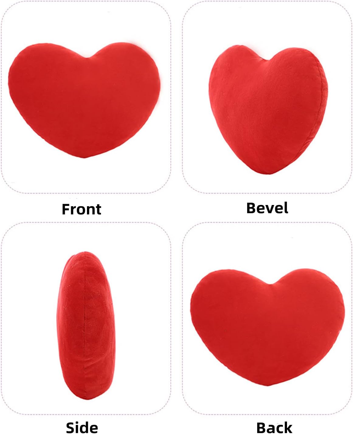 Plush Pillow Heart Shape Cushion Fluffy Throw Pillows Decorative Back Cushions for Friends Valentine's Day (Light Pink)