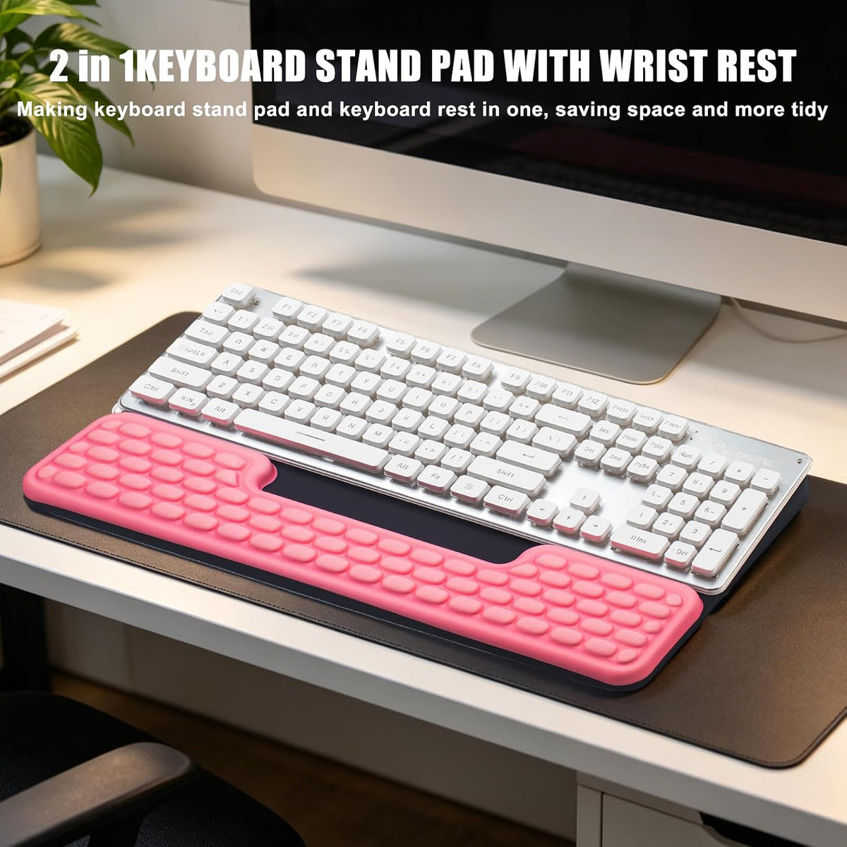 Keyboard Stand with Wrist Rest,Ergonomic Wrist Pad Memory Foam