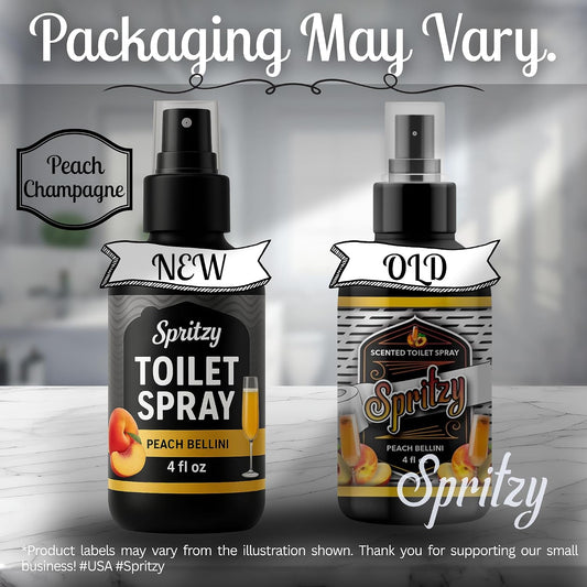 Toilet Spray (4 fl oz) | 600+ Sprays | Poo Spray w/Many Scents – Restroom & Bathroom Odor Eliminator – Essentials for a Fresh, Confident Bathroom (Peach Bellini)