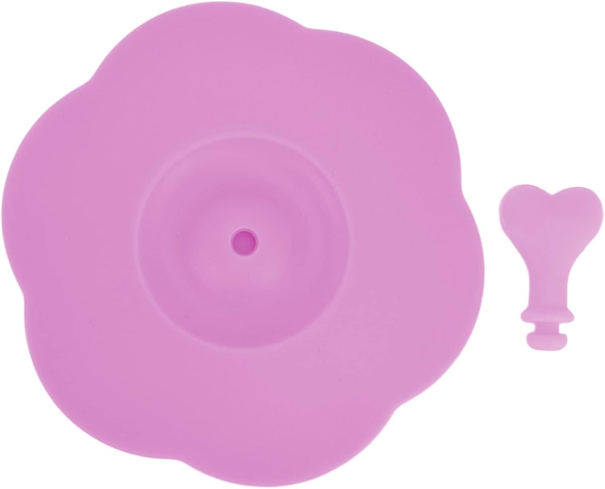 Silicone Cup Cover, Creative Mug Cover Airtight Seal Flexible Circular Silicone Hot Cup Lids Universal Drink Lids for Mugs Outdoors and Indoors (Pink)