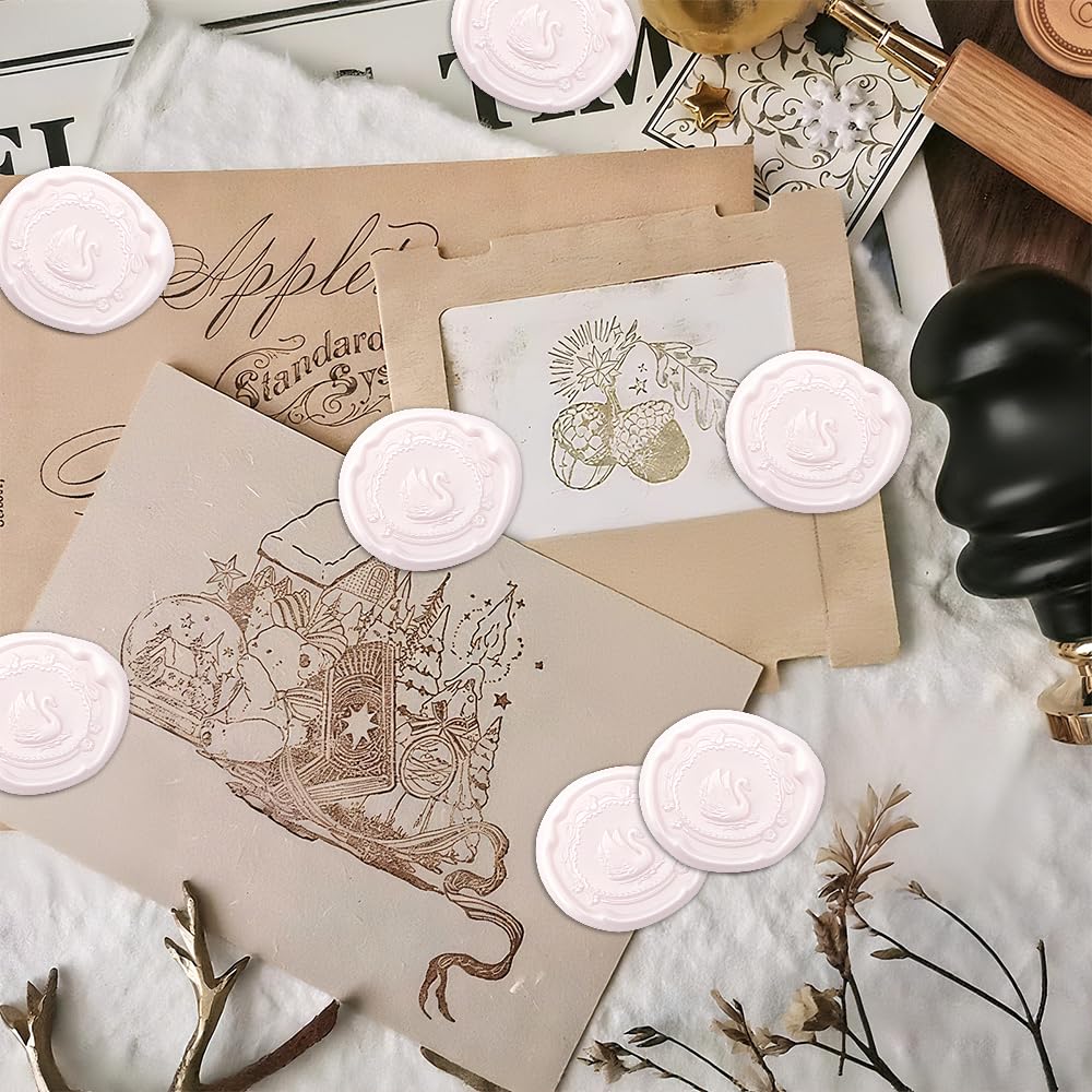 Swan Wax Seal Stickers,30Pcs Pink Self Adhesive Envelope Seal Stickers,Great for Wedding Invitations,Greeting Cards,Gift Wrappings,Valentine's Day