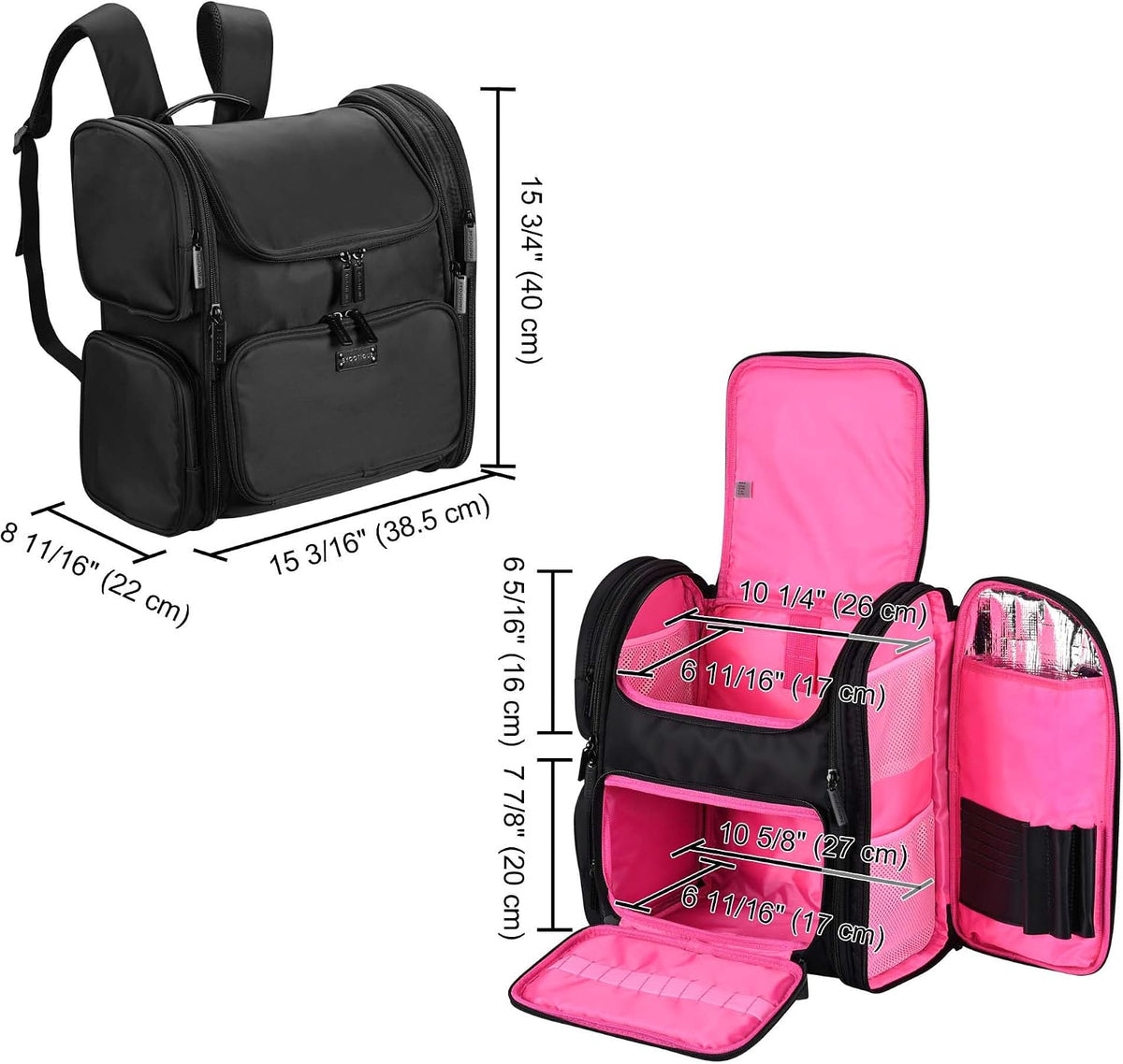Soft Sided Makeup Bag Travel Backpack Portable Cosmetic Storage