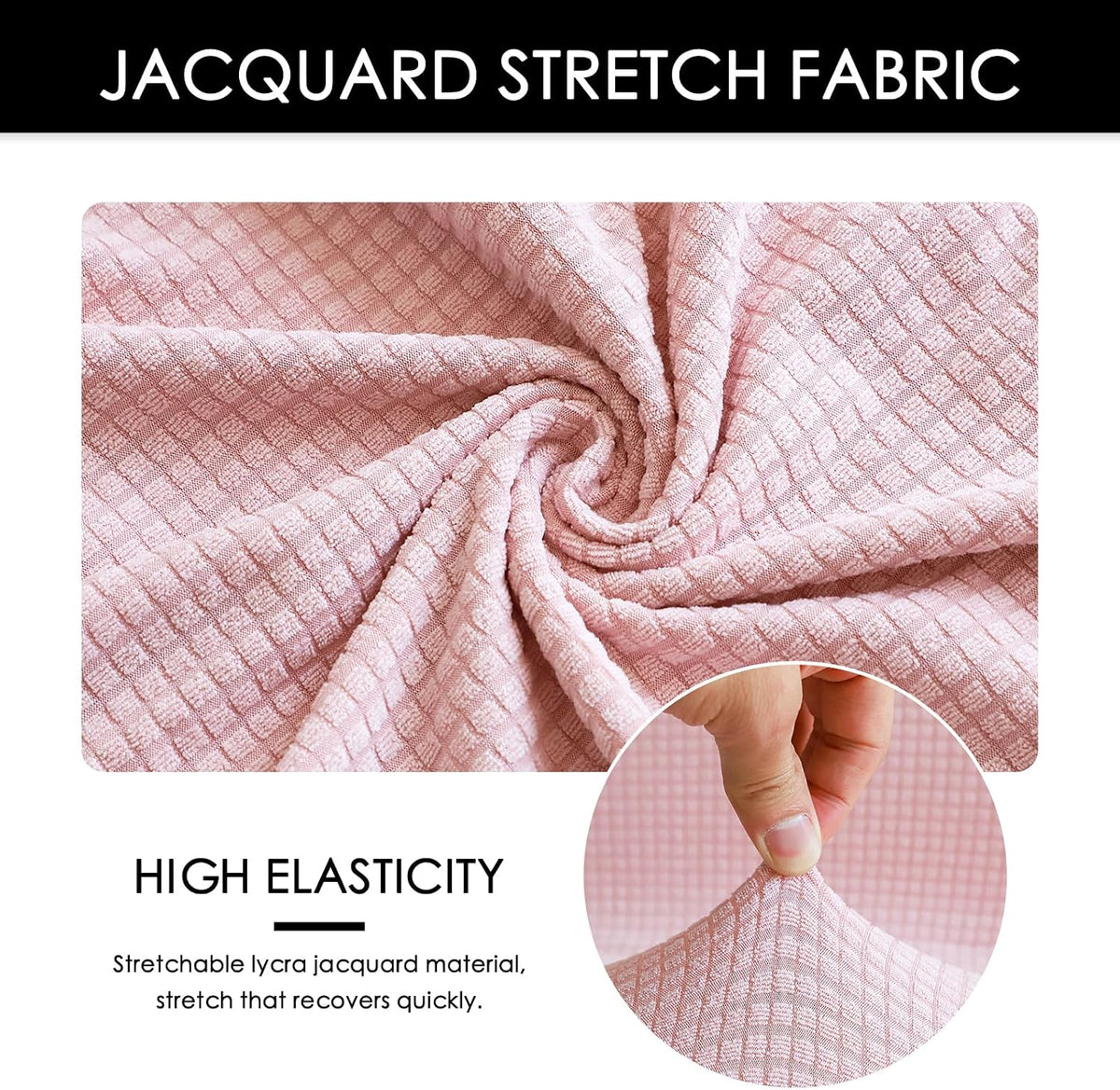 Criss Cross Chair Cover Pink Armless Wide Back Chair Cover Water Resistant Stretchable Slipcover for Mid Back Wide Seat Desk and Vanity Chairs Washable