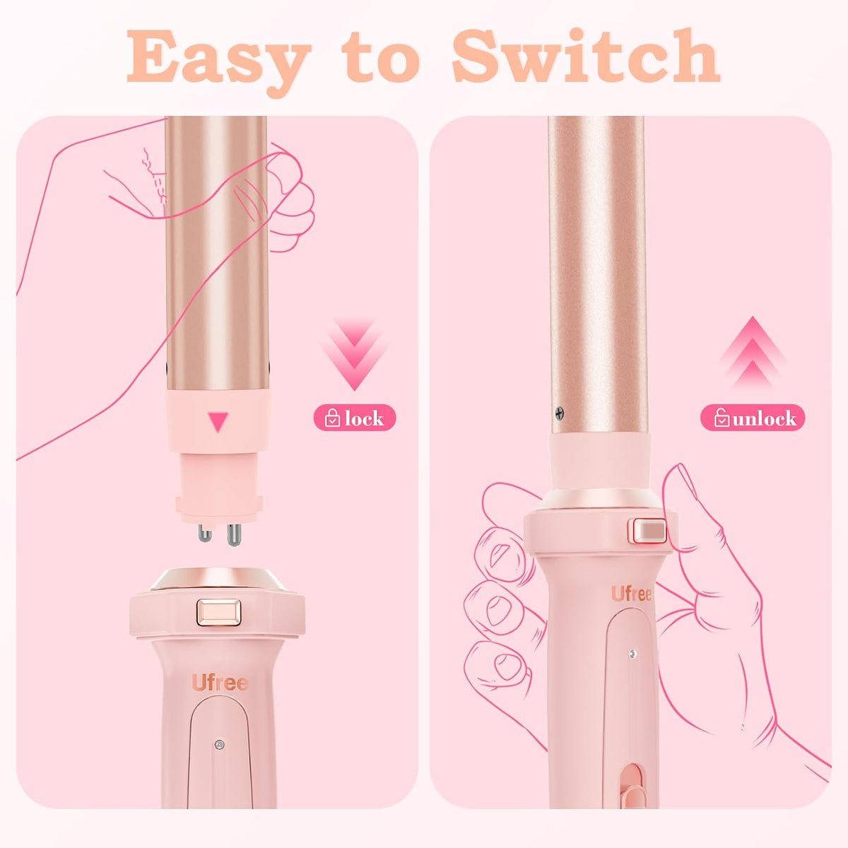 5 In 1 Curling Iron, Interchangeable Ceramic Barrels, Hair Wand Set