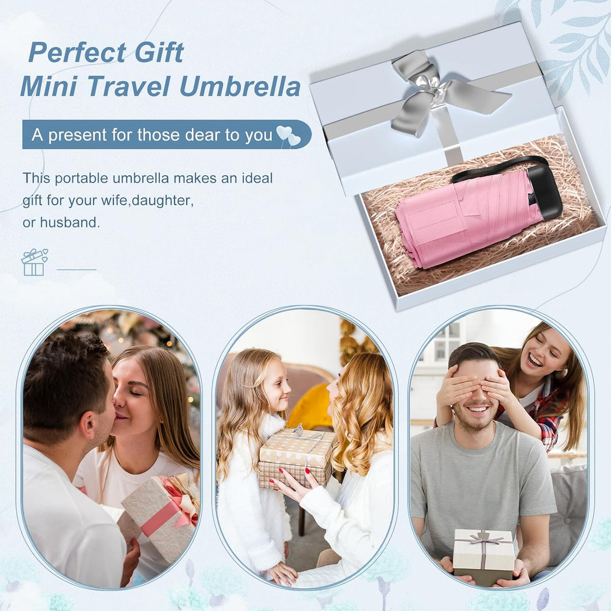 Mini Travel Umbrella, Ultra Waterproof Flat Compact Small for Pocket Purse