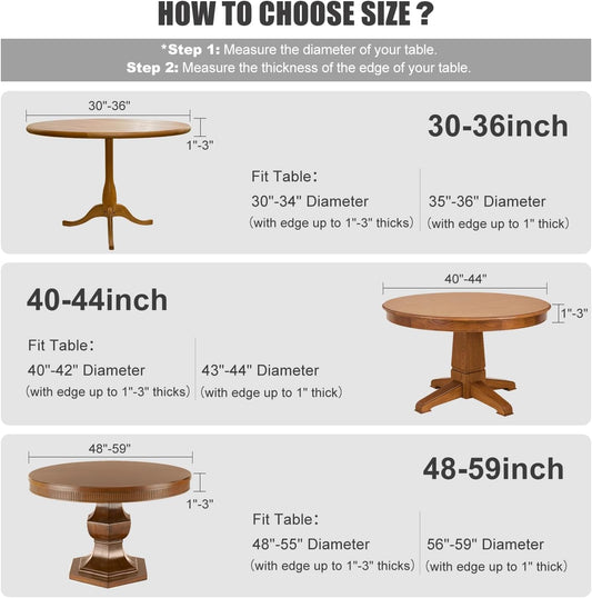 Obstal Fitted Round Table Cloth, Reversible Waterproof Stain Resistant Elastic Stretch Tablecloth, Wipe Clean Table Cover for Outdoor/Indoor Use, Fits Round Tables up to 30" - 36" Diameter, Baby Pink