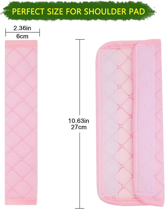 Car Seat Belt Cover Pad, 5 Pack, Seatbelt Covers for Car Accessories, Soft Material, Car Seat Strap Pads, Pink 10.63 inches, Applicable for All Vehicles, Comfort for Neck Shoulders (5-Pink)