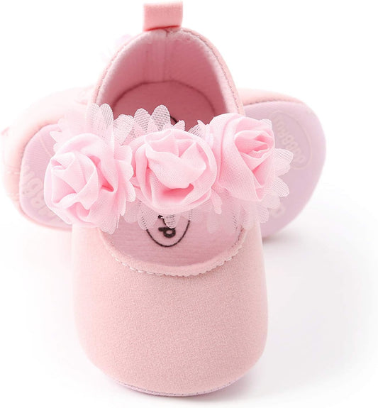 RVROVIC Baby Girl Moccasins Princess Sparkly Mary Jane Dresses Shoes Premium Lightweight Soft Sole Crib Shoes Toddler Shoes